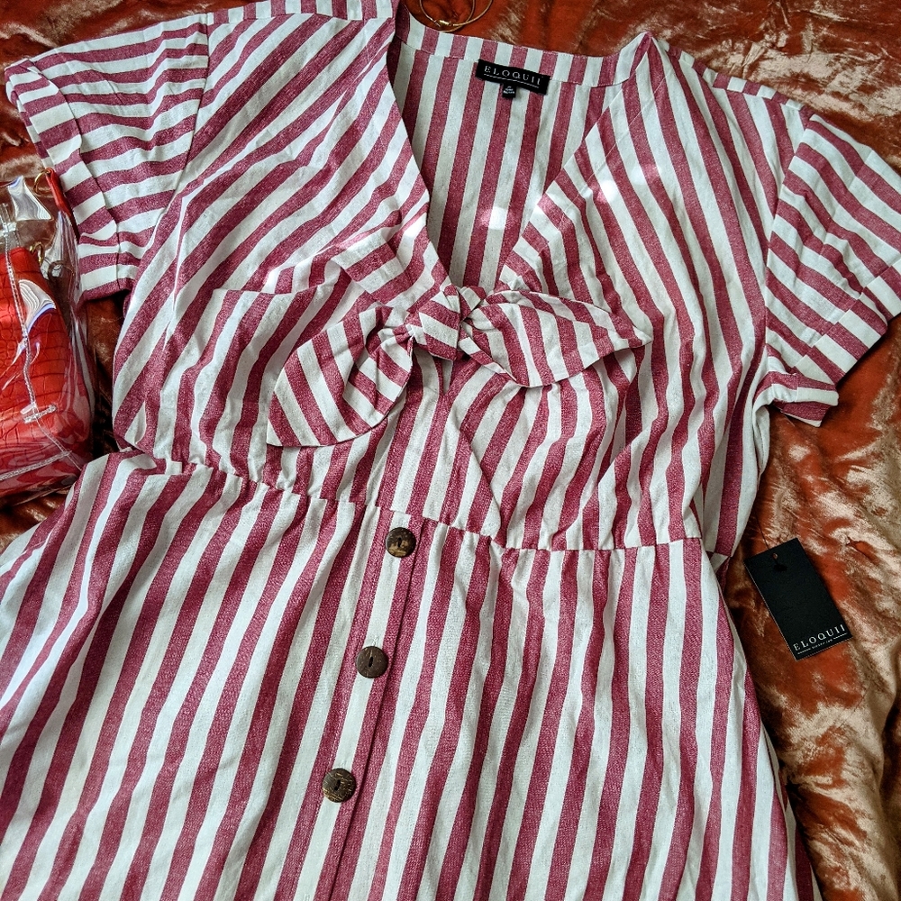 NWT Eloquii Sundress with Adorable Bow and Keyhole